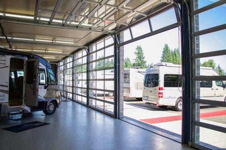 Full-view aluminum glass garage door
