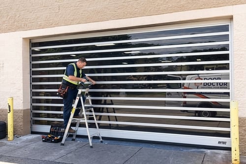 RD - Technician Repairing a Rytec Door